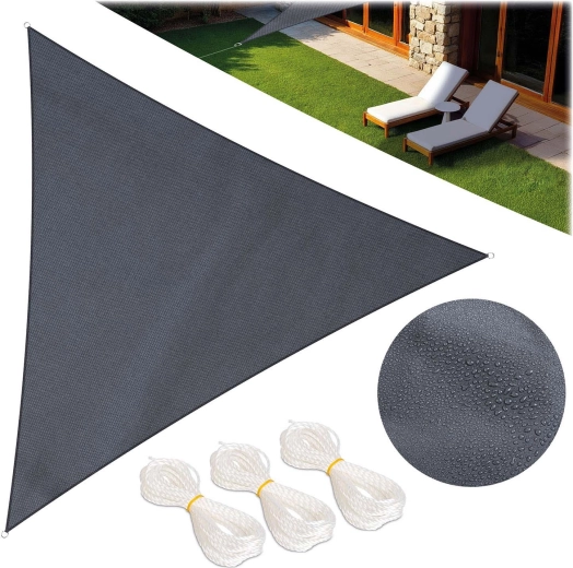 Trojúhelníková stínící plachta 7 m², šedá