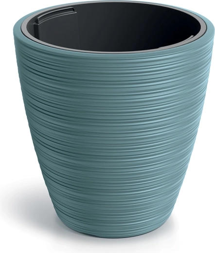 Květináč VENA ROUND s vkladem, skandinávská modrá 19,8 cm