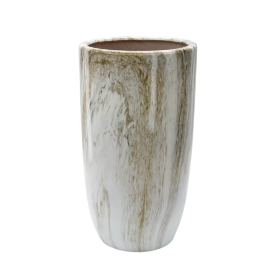 Keramický obal na květináč s mramorovým efektem 40 × 40 × 74 cm