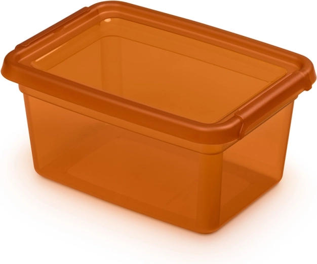 Basestore potravinová dóza s víkem a klipsy 1,5 l amber