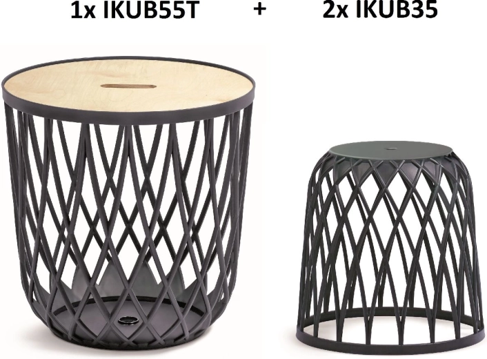 Sada univerzálních košů Uniqubo 2+1, antracit