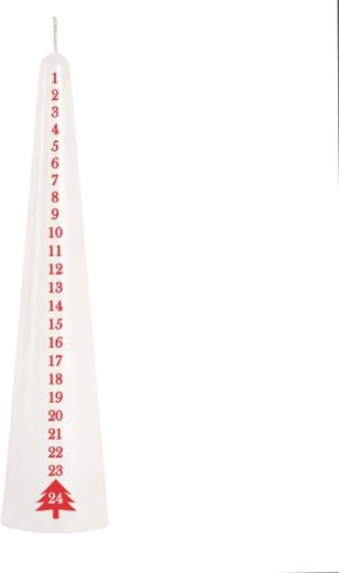 Kónická adventní svíčka bílá 25 cm