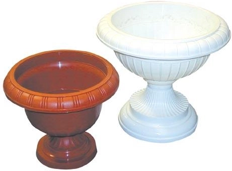 Stojan na květináč AMFORA 34 cm, hnědý plast, výška 31 cm