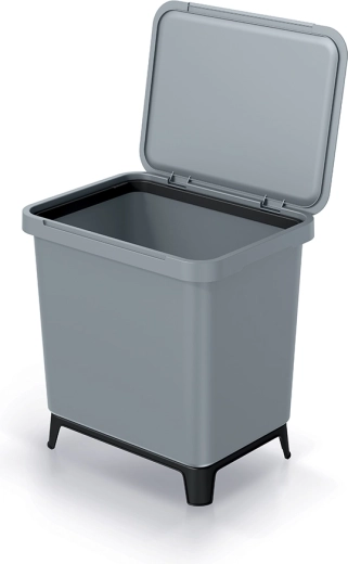 Plastový odpadkový koš 29 l světle šedý na nožkách