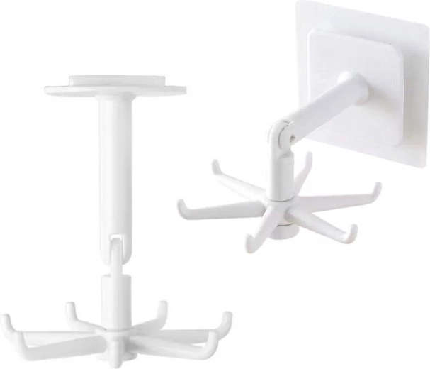 Samolepicí otočný kuchyňský věšák se 6 háčky