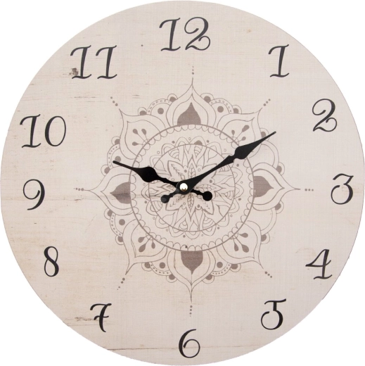 Nástěnné dřevěné hodiny Mandala 34 cm