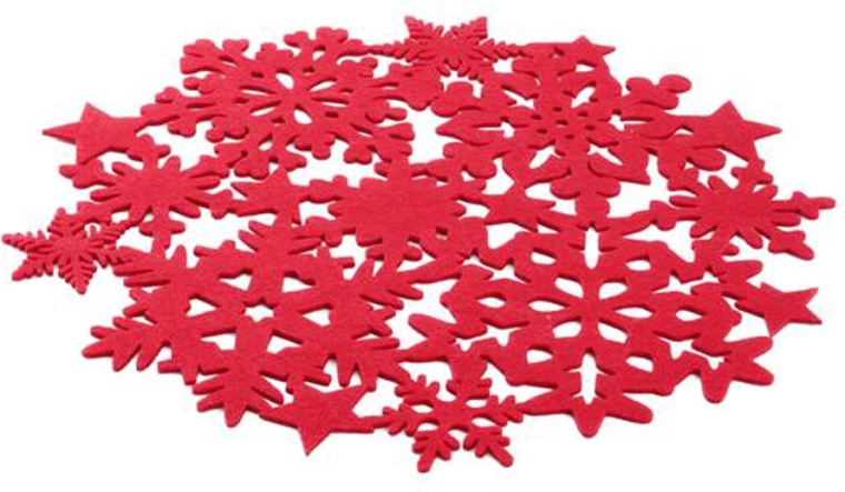 Plstěné kulaté prostírání 38 cm červené