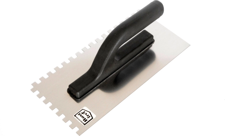 Hladítko zubové nerezové 280 × 130 mm, zuby 4 mm FESTA