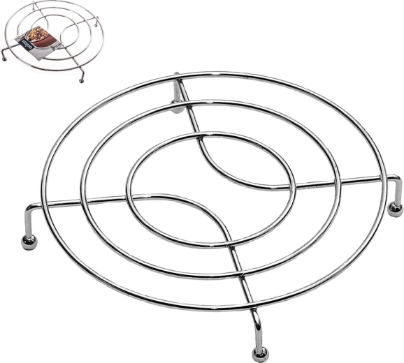 Pochromovaná kovová podložka pod hrnec 22 cm