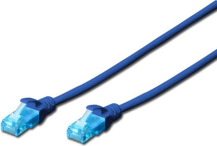 Patch kábel RJ45-RJ45 kat.5e U/UTP AWG 26/7 PVC 0,25 m modrý