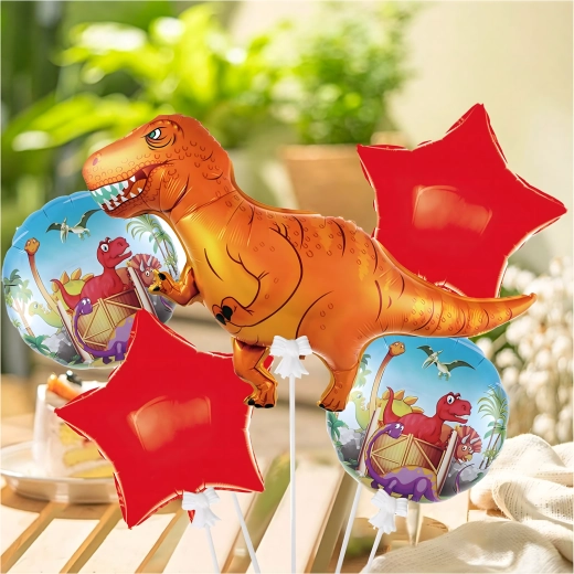 Sada narozeninových balónků dinosaurus, 5 ks