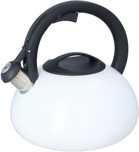 Nerezová píšťalková konvice 3 l bílá s černým držadlem