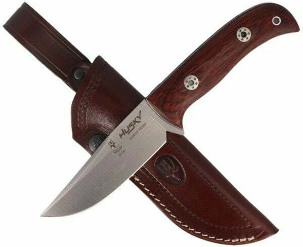 Muela Husky outdoorový nůž 11 cm, ocel RWL34, dřevo Pakka, kožené pouzdro