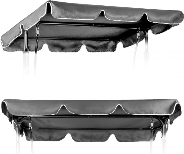Stříška pro zahradní houpačku 200 x 120 cm vodotěsný kryt šedá ModernHome
