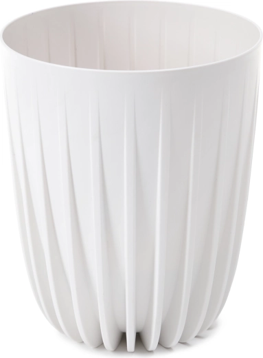 Květináč MIRA 14,5 cm z recyklovaného plastu – bílý