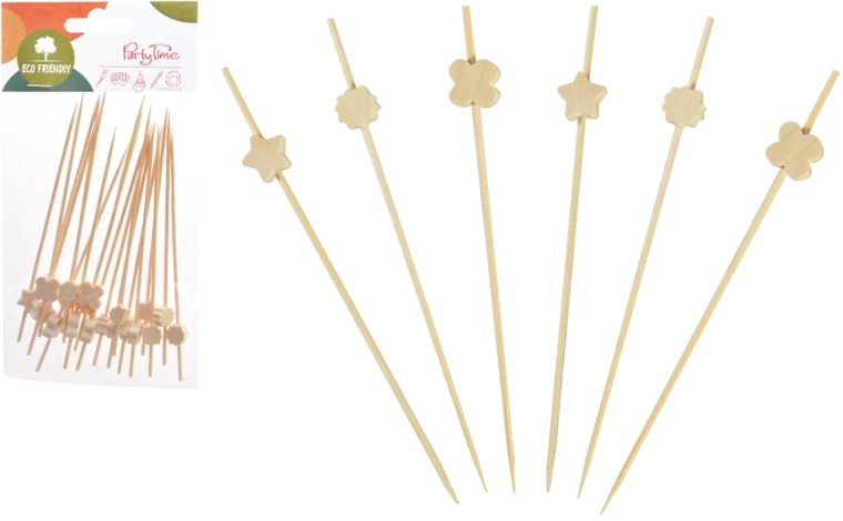 Sada 24 dekorativních špejlí na jednohubky, 15 cm, dřevěné, FSC
