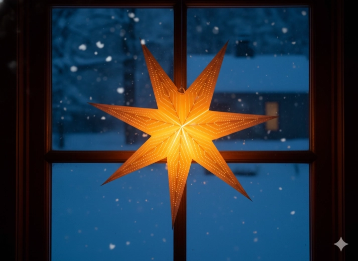 Papírová vánoční hvězda 60 cm zlatá