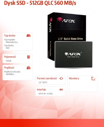 Ssd disk 512 gb qlc 560 mb/s