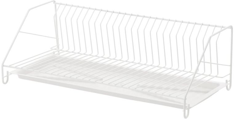 Jednoúrovňová odkapávačka na talíře 50 cm, bílá lakovaná