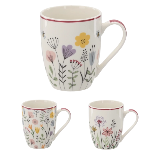 Porcelánový hrnek 340 ml s motivem lučních květin New Bone China