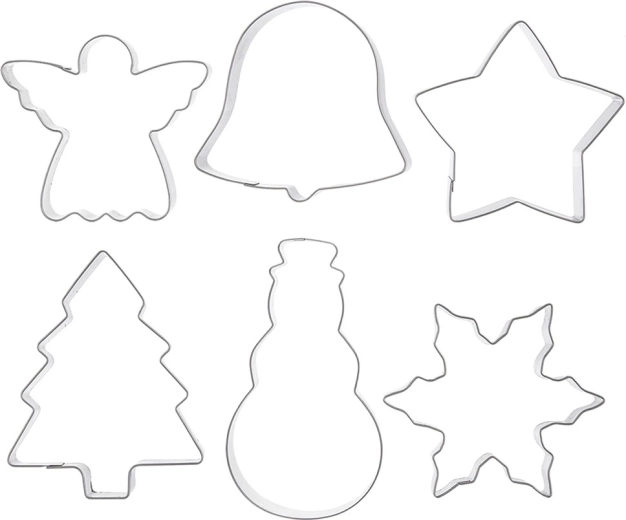 Sada nerezových vykrajovátek na cukroví 6 ks