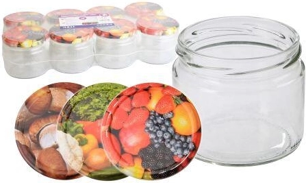 Zavařovací sklenice 330 ml TWIST 82 s víčky, mix dekorů (8 ks)