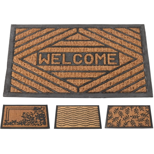 Kokosová rohožka s gumovým podkladem 40 × 60 cm, černá