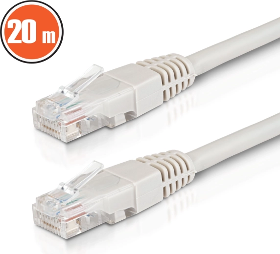 Patch kabel UTP Cat6 CCA 20 m šedý