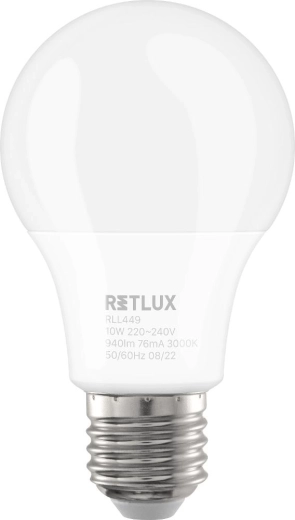 LED žárovka Retlux E27 10 W 940 lm teplá bílá stmívatelná vypínačem
