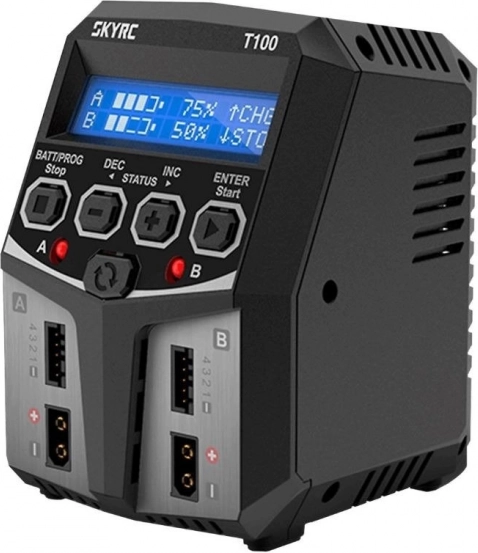 Nabíječka SKYRC T100 dvoukanálová 2×50 W s XT60