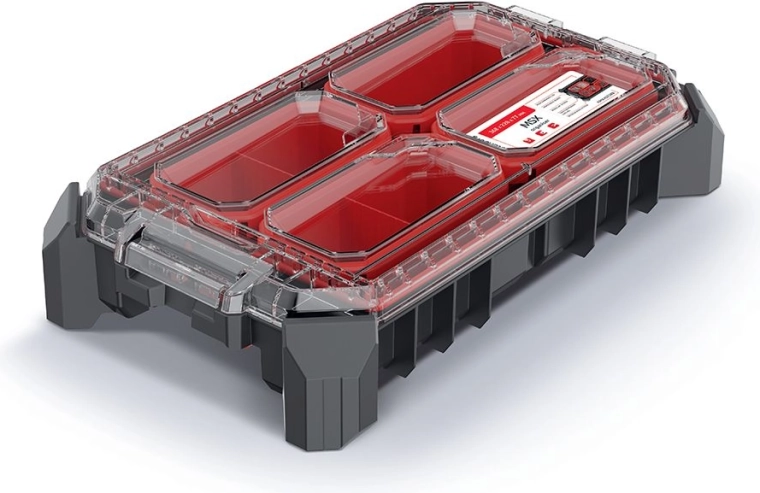 Modulární organizér MSX 36,8 × 22,8 × 7,7 cm s průhledným víkem