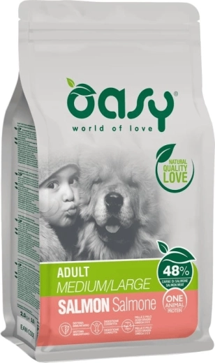 Oasy One Animal Protein Adult Medium/Large s lososem 12 kg