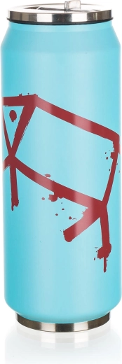 Termohrnek ve tvaru plechovky 430 ml BE COOL PIG, nerez, modrý