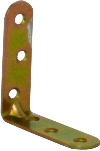 Montážní úhelník s prolisem 60 × 18 × 2 mm, žlutý pozink (15 ks)