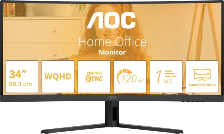 AOC 34" zakřivený ultrawide monitor WQHD 120 Hz
