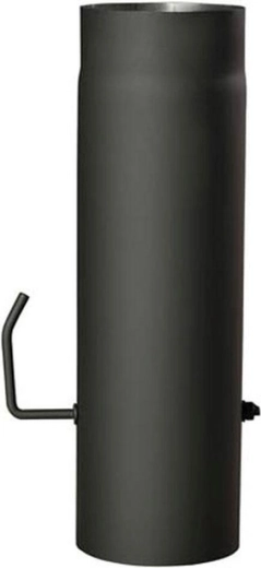 Kouřová roura s klapkou 120 mm, délka 1000 mm, ocel 1,5 mm, černá
