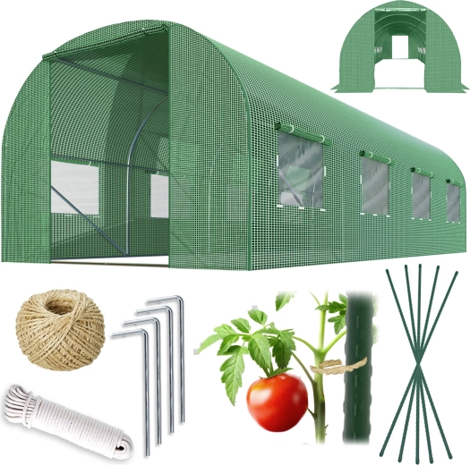 Zahradní fóliovník tunel 2,5 × 4 m 10 m² PLONOS s dvojitými dveřmi