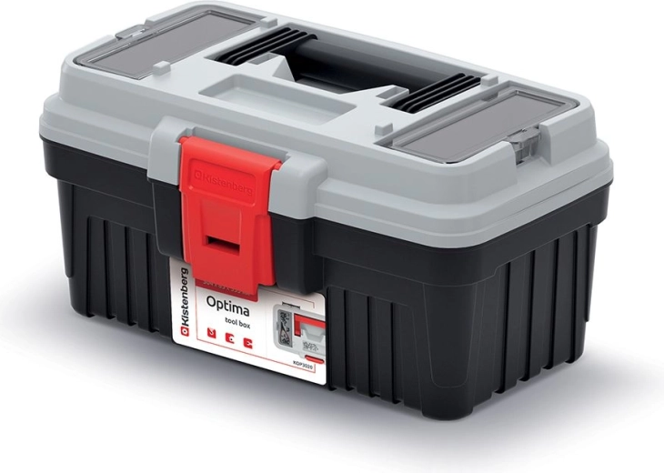 Kufr na nářadí Optima, šedý, 296 × 178 × 153 mm