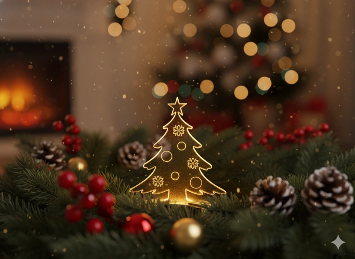 Sada 5 LED dekorací s různými uchyty a dálkovým ovladačem 10,5 cm