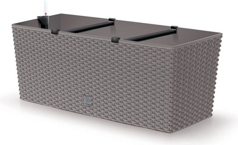 Samozavlažovací ratanový truhlík 50 cm mocca