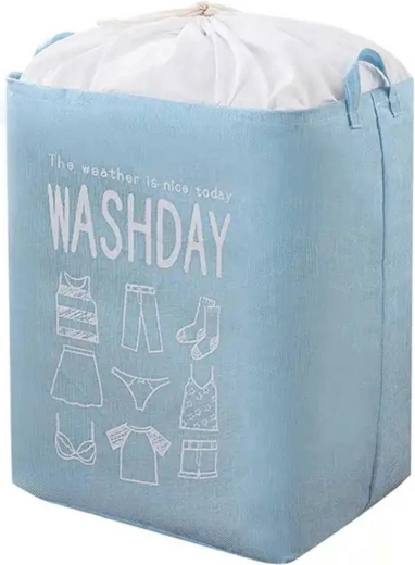 Skládací koš na prádlo, 70 l, modrý
