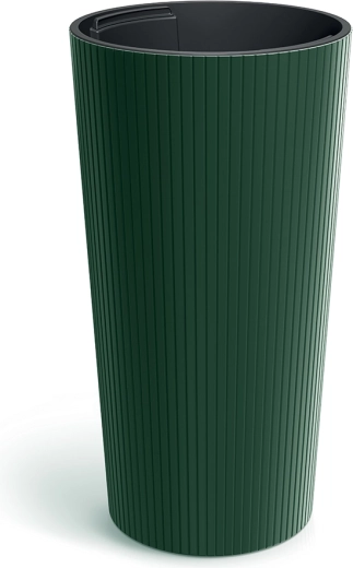 Květináč Lamia Slim 20 cm tmavě zelený s vnitřní vložkou
