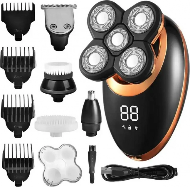Elektrická holicí a střihací sada 5v1 s LCD displejem