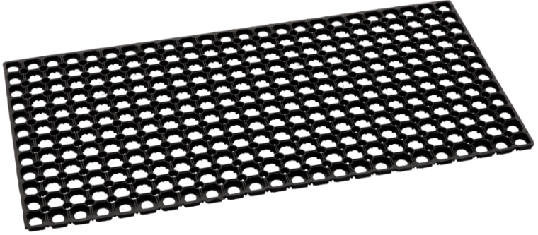 Gumová vstupní rohož plástev 50 × 100 cm, černá