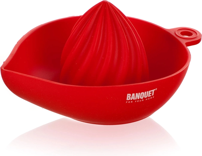 Silikonový lis na citrusy Culinaria červený