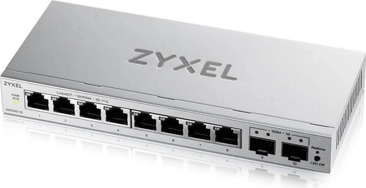 Zyxel GS1200-10 v3 – 8portový gigabitový přepínač s 2 SFP uplinky