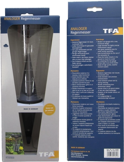 Srážkoměr plastový 12,2 × 30,5 cm s držákem