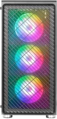 Počítačová skříň MARS MC-F Black ATX s 4× ARGB ventilátory