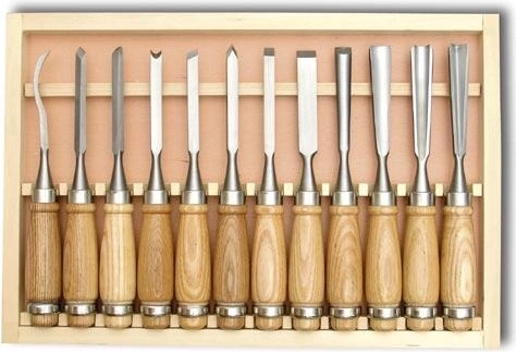 Sada řezbářských dlát 12dílná v dřevěné kazetě