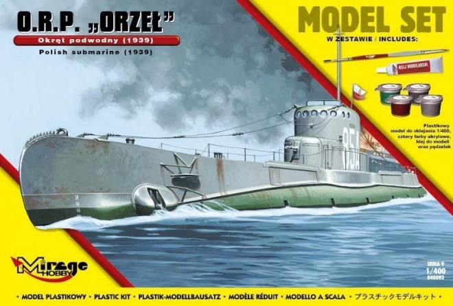 ORP Orzeł – polská ponorka z roku 1939, model ke slepení 1:400, startovací sada
